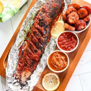 Whole Grilled Catfish with Sauce