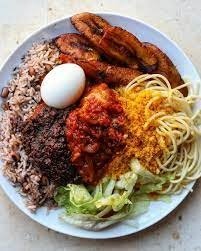 Waakye with Shito & Assorted Meat
